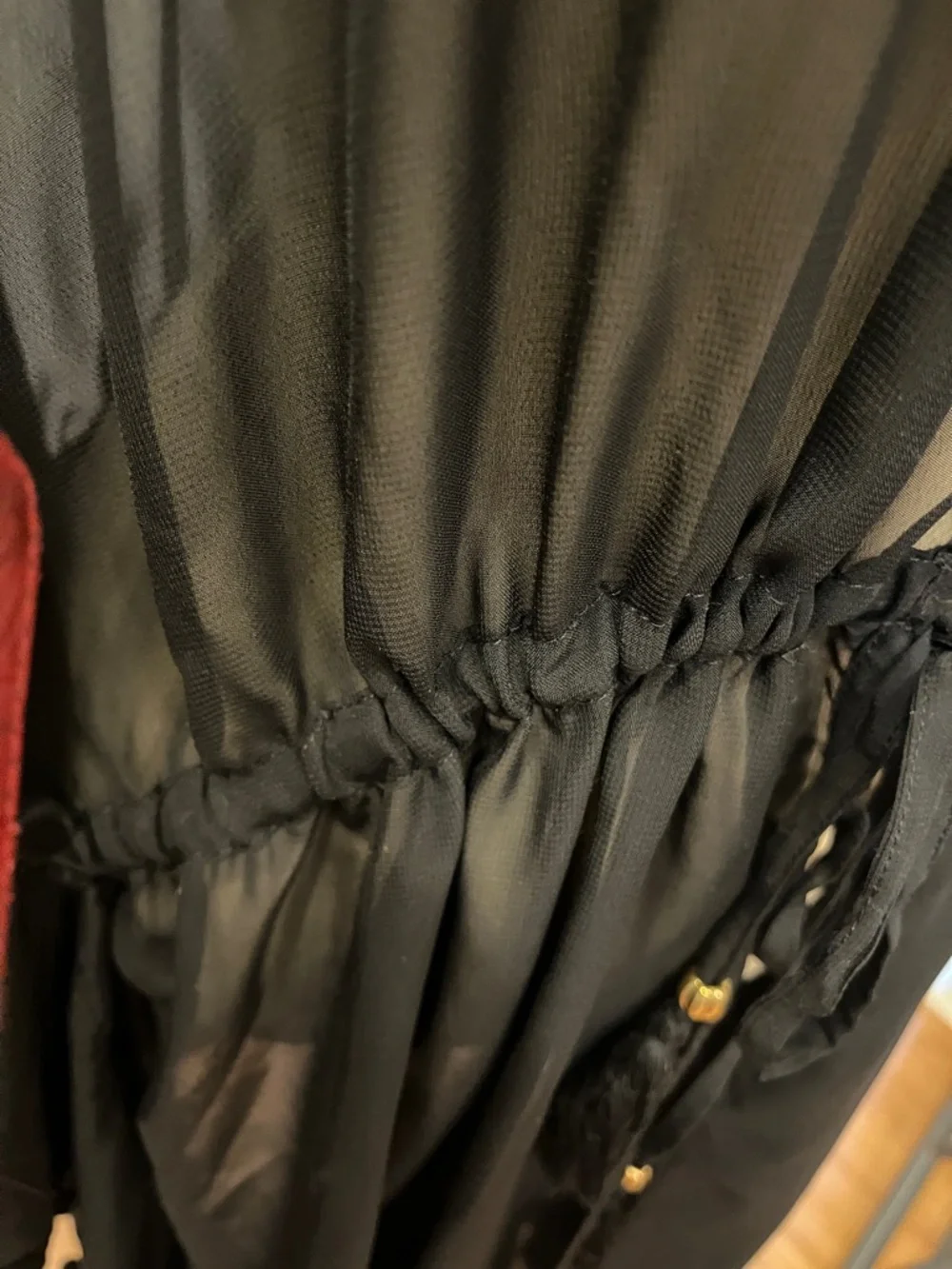 GEORGE Black Swim Sheer Coverup Tassels and Pom Poms 1X - Picture 6 of 10